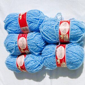 Phentex Can-Can Yarn Lot of 5 – Cloud Blue – 103 Yards Each – Vintage Acrylic